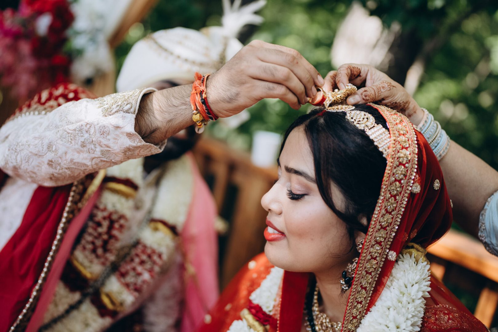 Indian wedding bride celebration